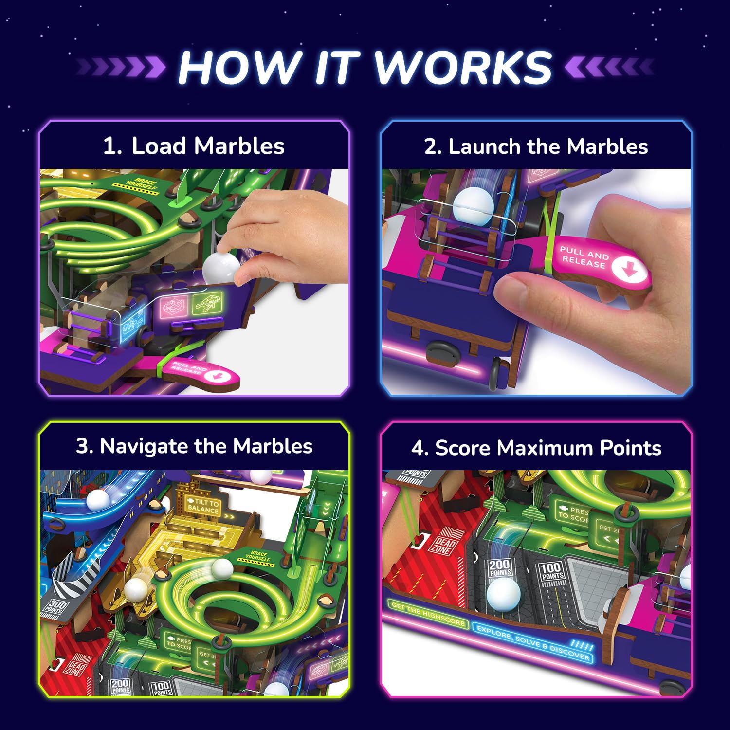 Smartivity Ultimate Marble City DIY STEM Marble Run Building Kit for Kids 8-14 Years | 3-in-1 Spiral, Maze & Hopper Game | Educational Construction Toy