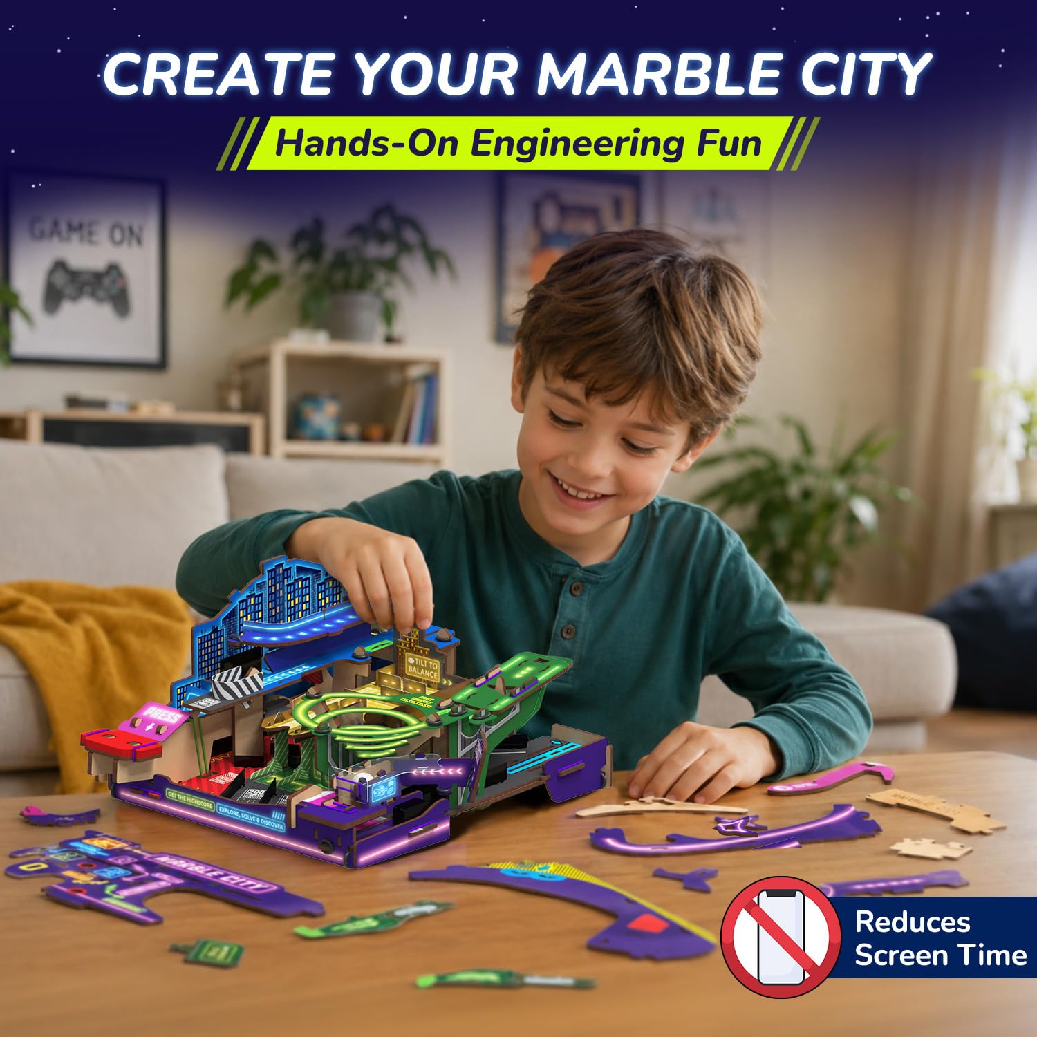 Smartivity Ultimate Marble City DIY STEM Marble Run Building Kit for Kids 8-14 Years | 3-in-1 Spiral, Maze & Hopper Game | Educational Construction Toy