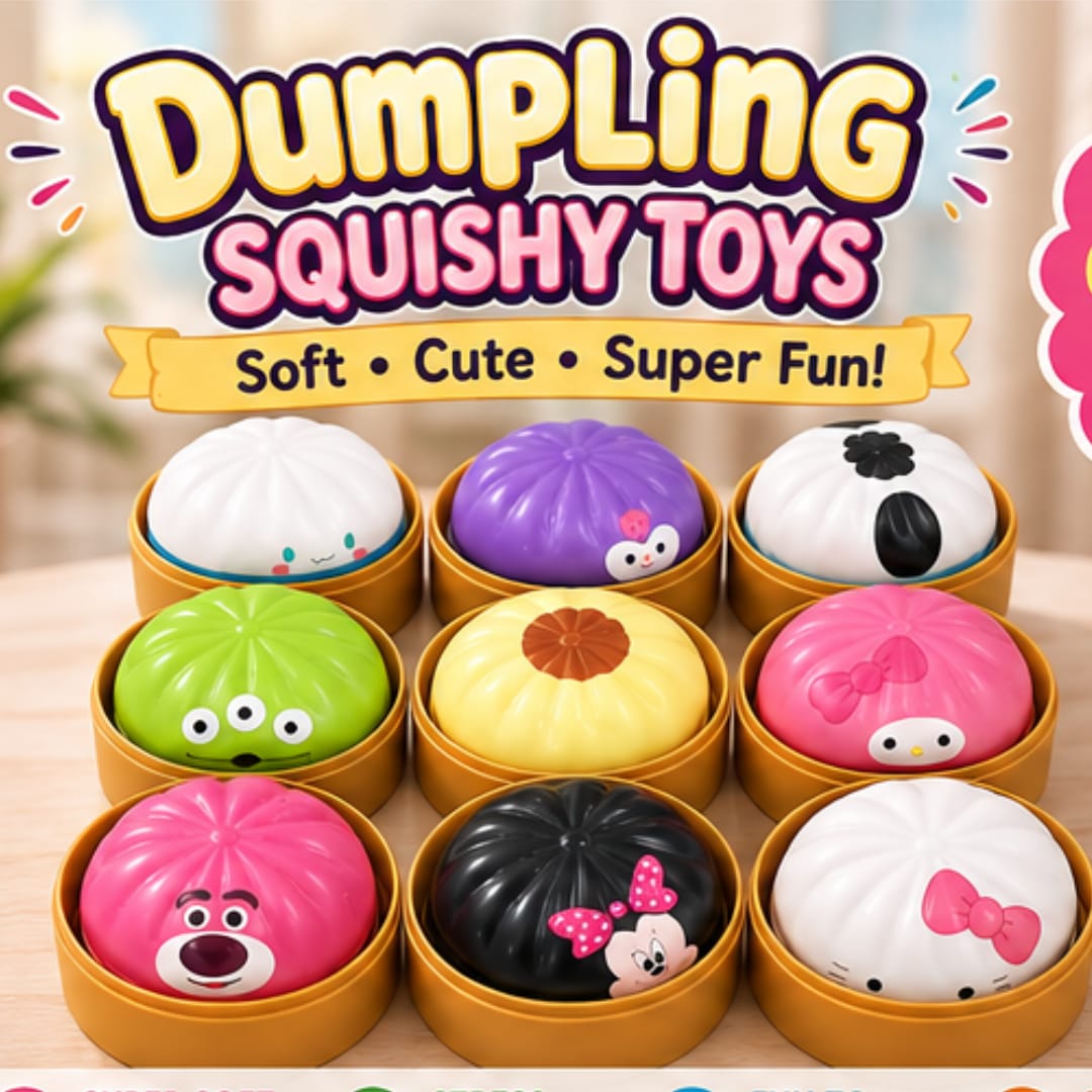 Dumpling Squishy Mystery Box – Surprise Cute Jumbo Squishy Dumpling | Slow Rising Stress Relief Fidget Sensory Toy for Kids & Adults | Collectible Squeeze Toy Gift