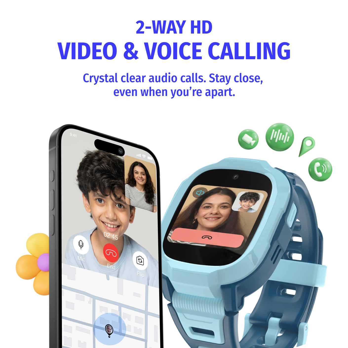 Noise Junior Explorer 2 Smart Watch for Kids with 4G SIM Compatible, 2-Way Video & Voice Calling, Geofencing, Real Time Location Monitoring via Google Maps