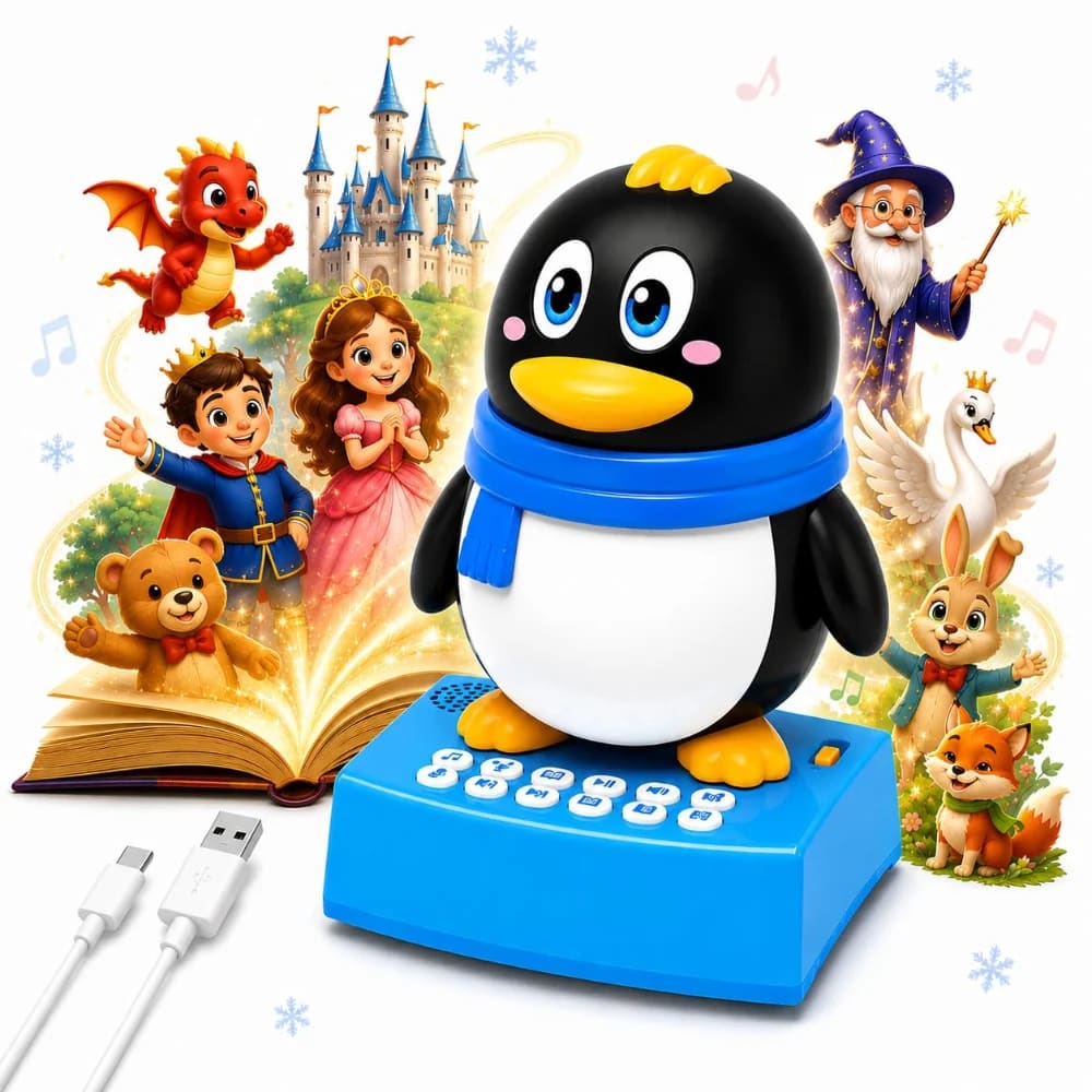 Mirana Pengo Dancing Penguin Musical Toy for Kids - Interactive Educational Toy with Stories, Rhymes, Bluetooth, Record & Playback - Rechargeable - Blue - 3+ Years