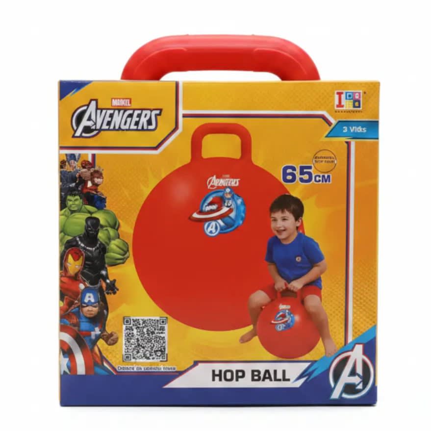 Itoys Hop Ball 65cm for Kids with Handle, Inflatable Bouncing Ball for Active Play, Indoor and Outdoor Exercise Toy for Boys and Girls Ages 3 Years+ (Mixed Marvel Avengers and Disney Designs)