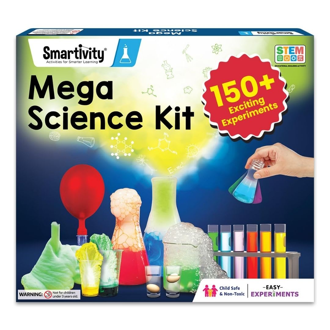 Smartivity Mega Science Kit for Kids Ages 8+ | STEM Science Kit with 150+ Experiments in Chemistry, Physics and Engineering | Educational DIY Science Activity Set and Birthday Gift for Boys and Girls