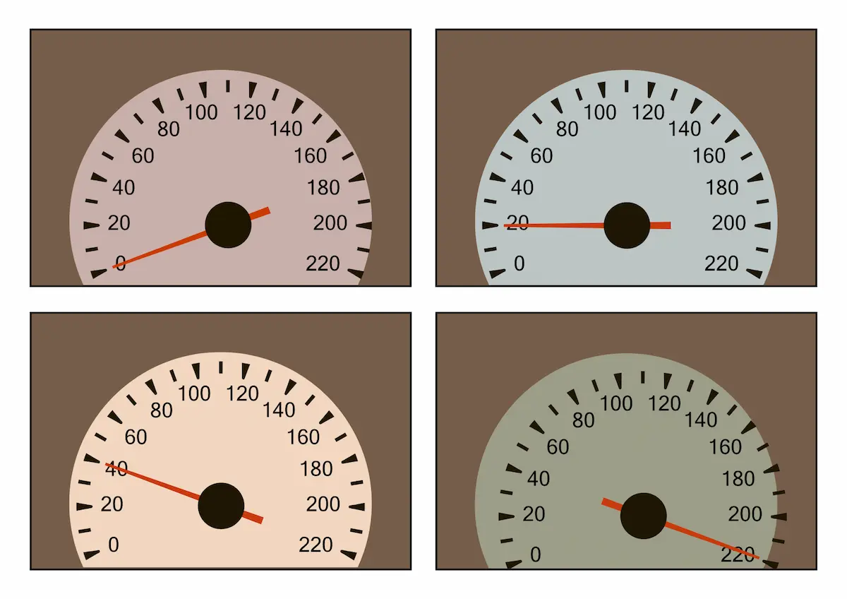 Measuring Speed Mathematics Ordering Flashcards in Brown Green Boho Speedometer Illustrative Style