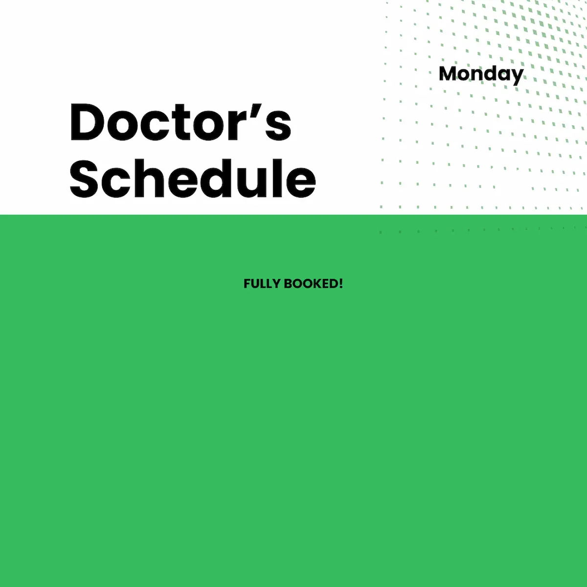 Bold Geometric Clinic Health Doctor Schedule Instagram Post (2)
