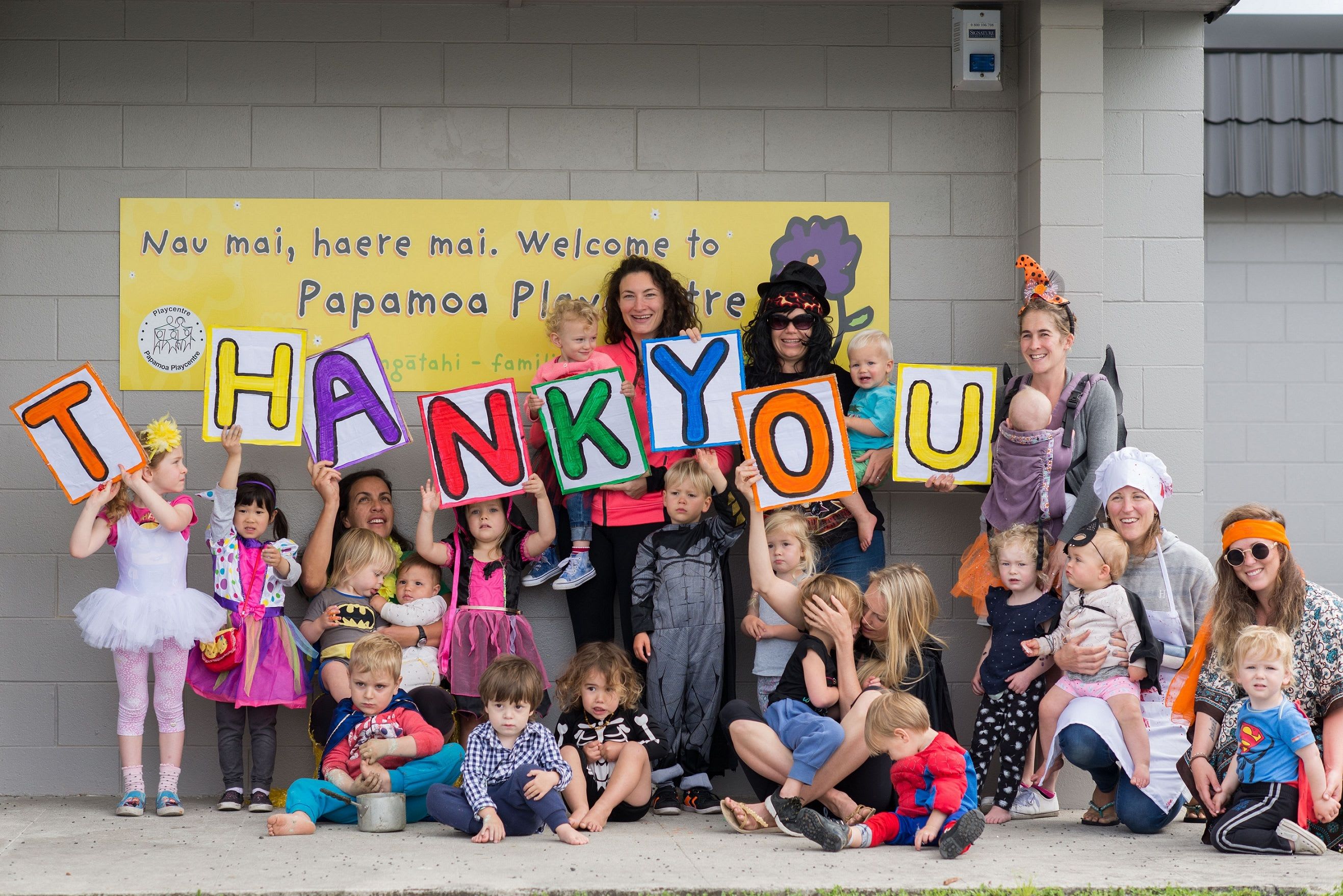 Teachers and students at a child care centre who were recipients of a Mazda Foundation grant