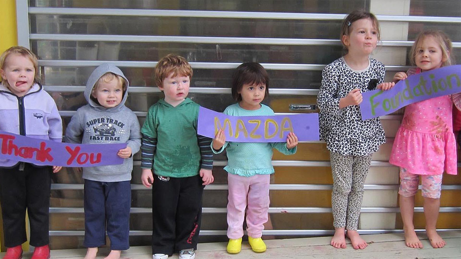 Children at a child care centre that was a Mazda Foundation grant recipient
