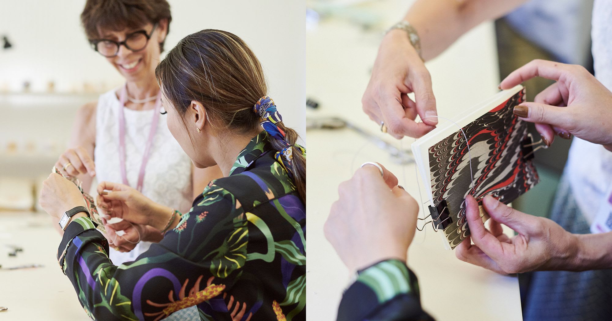 Woman doing craft needle work