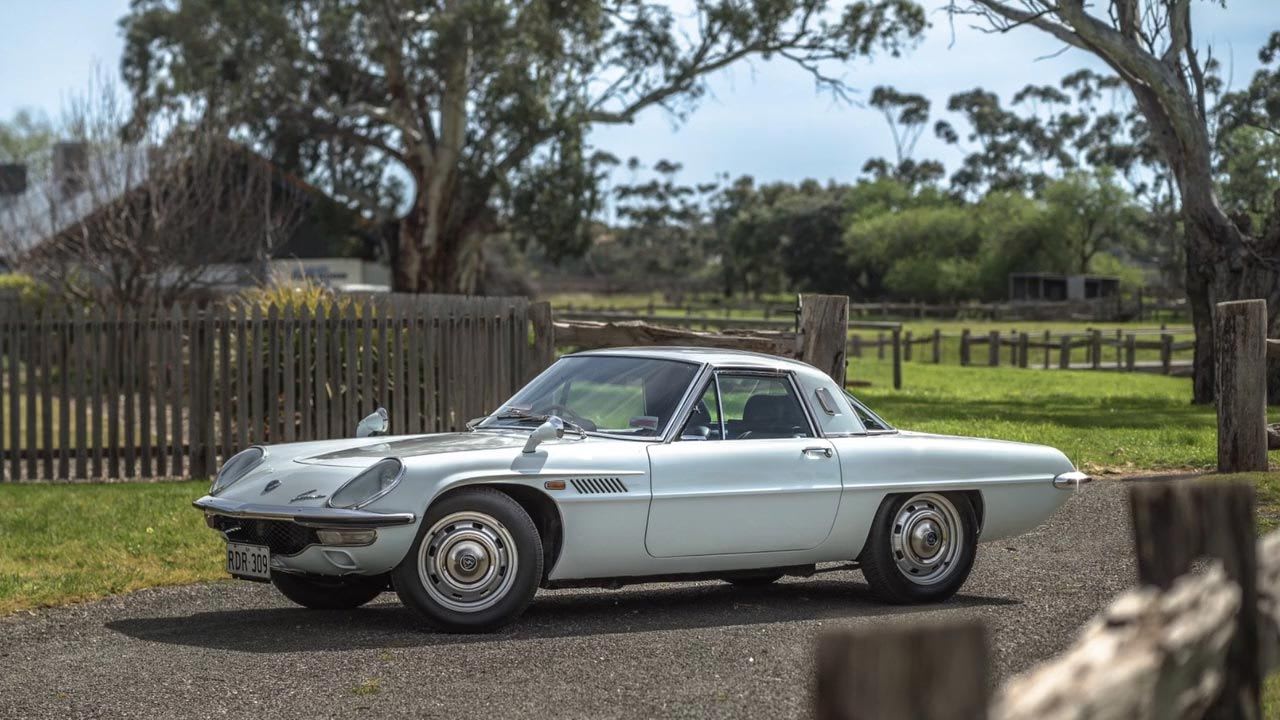 A rare silver Mazda sports car