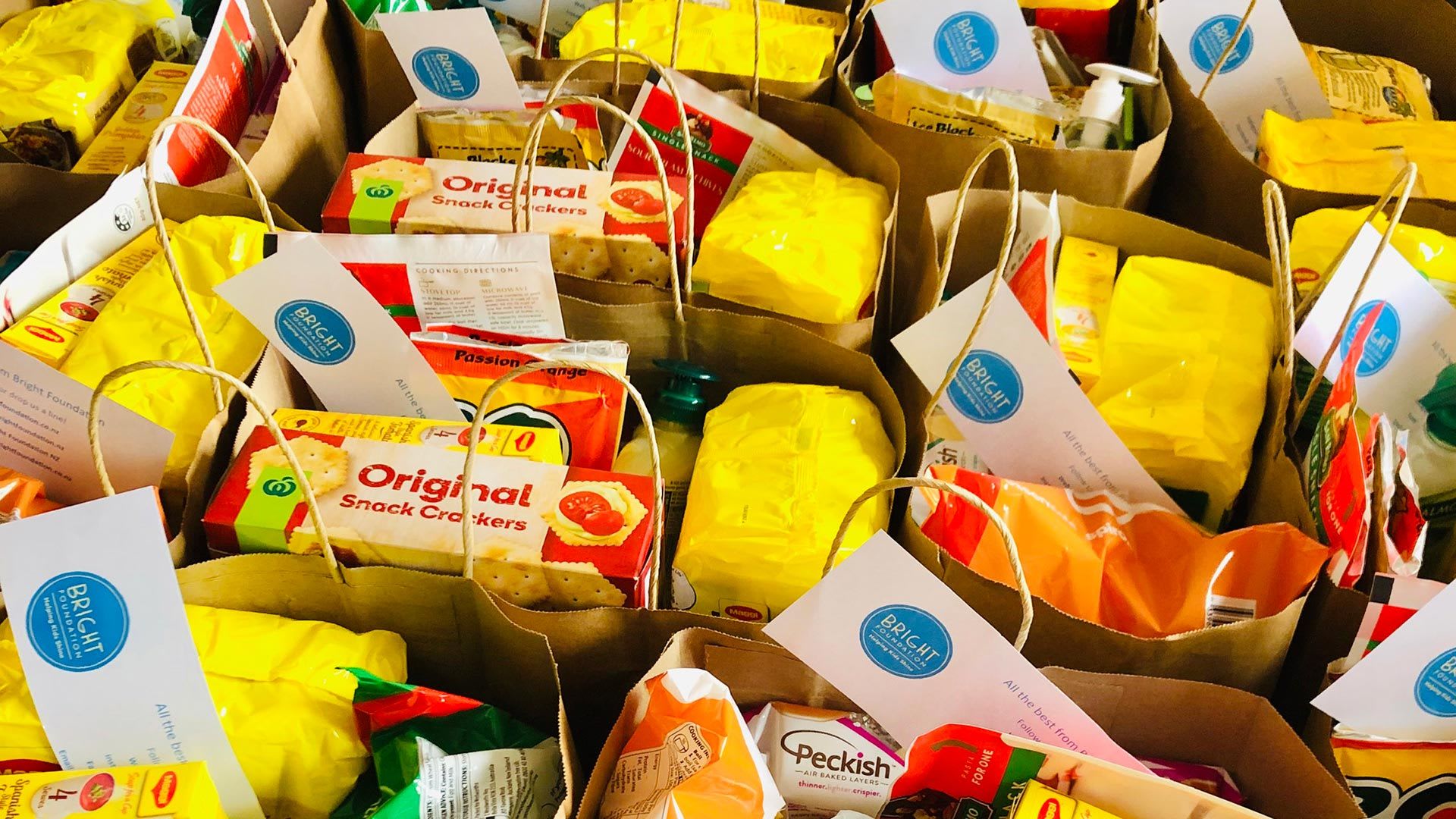 Bags of groceries given via grants from the Mazda Foundation