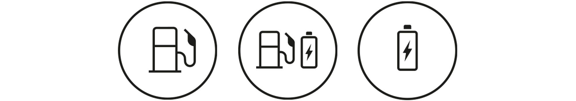 Fuel and battery icons