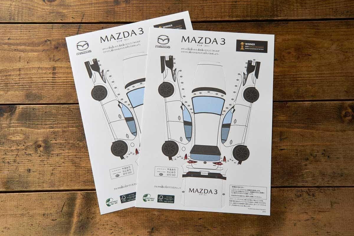 Mazda paper craft cutouts for the Mazda3