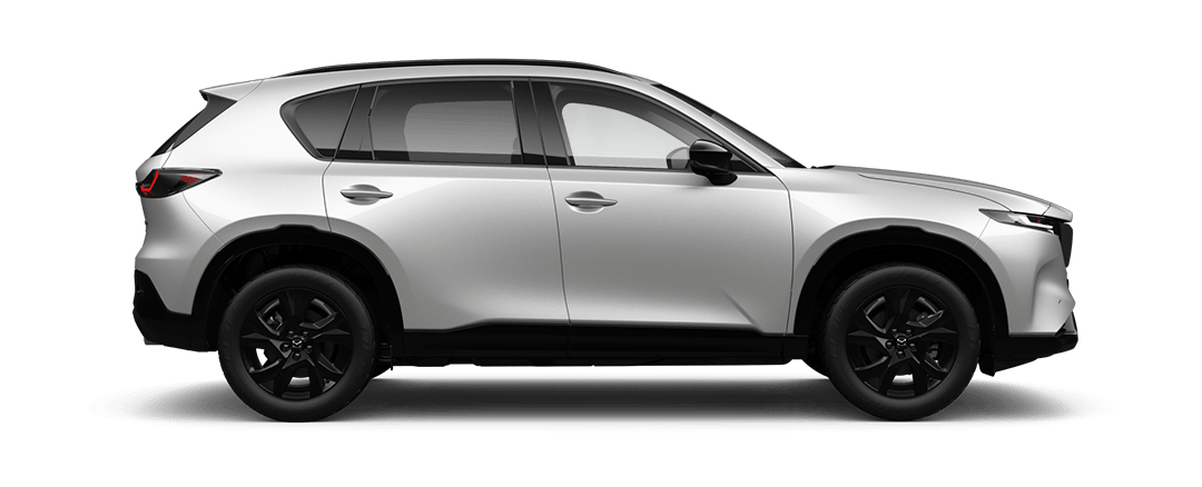 Side View of a Mazda CX-5 SUV in Rhodium White