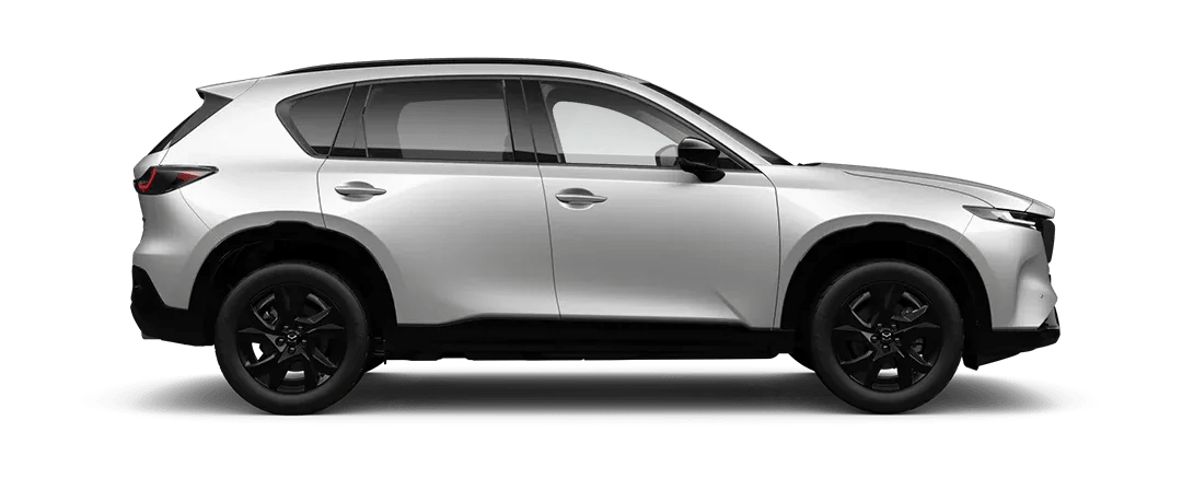 Side View of a Mazda CX-5 SUV in Arctic White