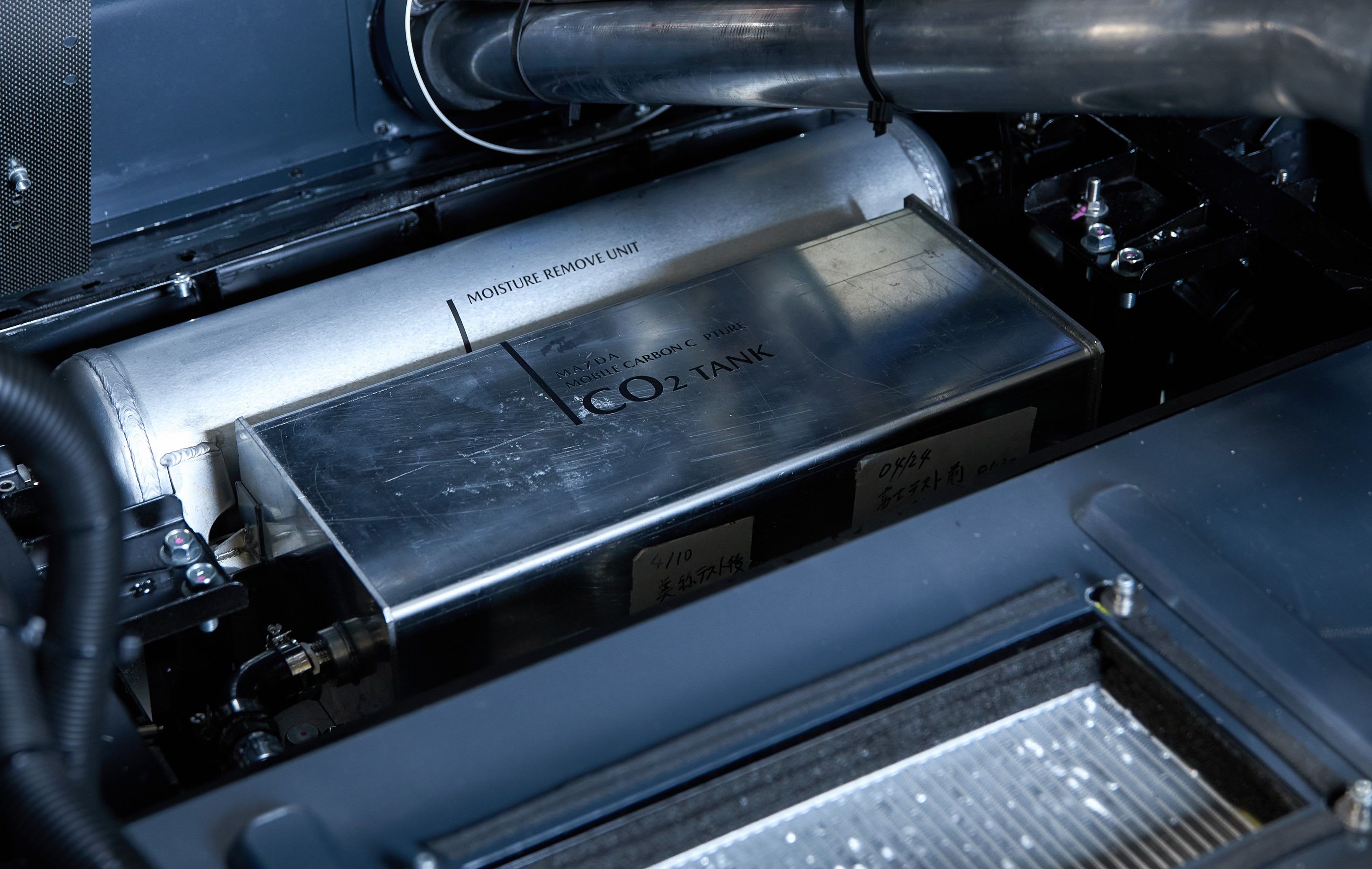 Mazda's Onboard CO₂ Capture System in the boot of the MAZDA SPIRIT RACING 3 Future concept race car 