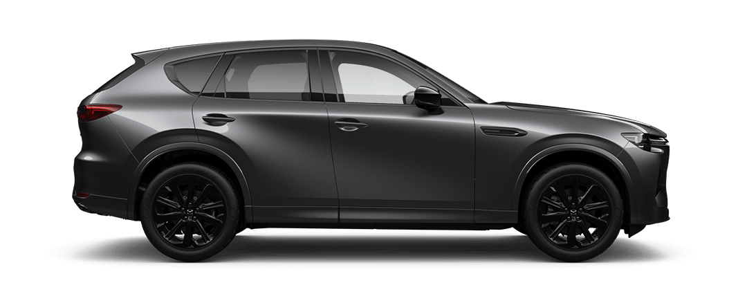 Side view of a Machine Grey Mazda CX-60 SUV Takami Kuro Hybrid