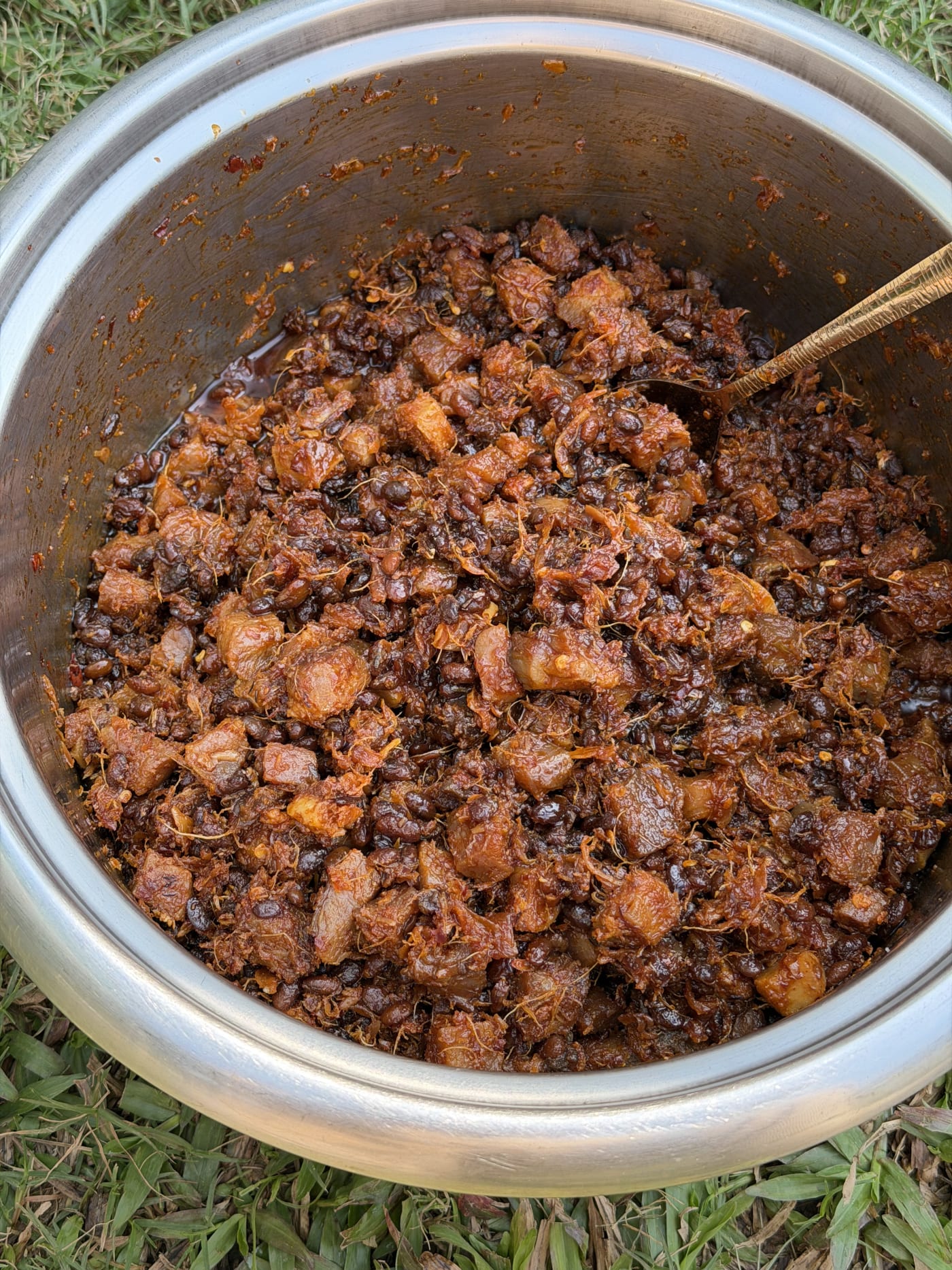 Beef chunks with axone