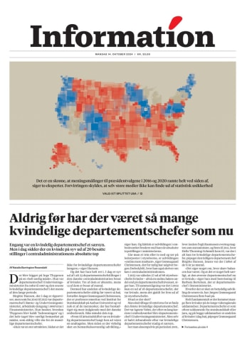Avisens forside: Mandag 14. oktober 2024