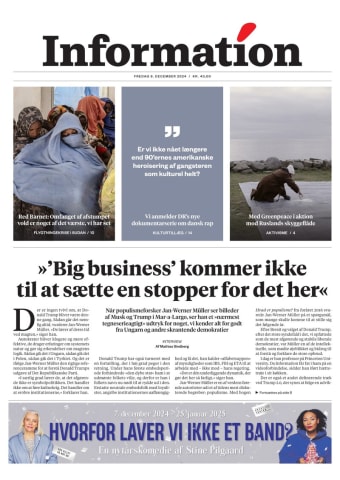 Avisens forside: Fredag 6. december 2024