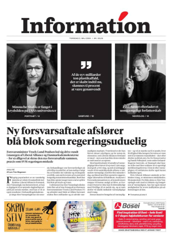 Avisens forside: Torsdag 2. maj 2024