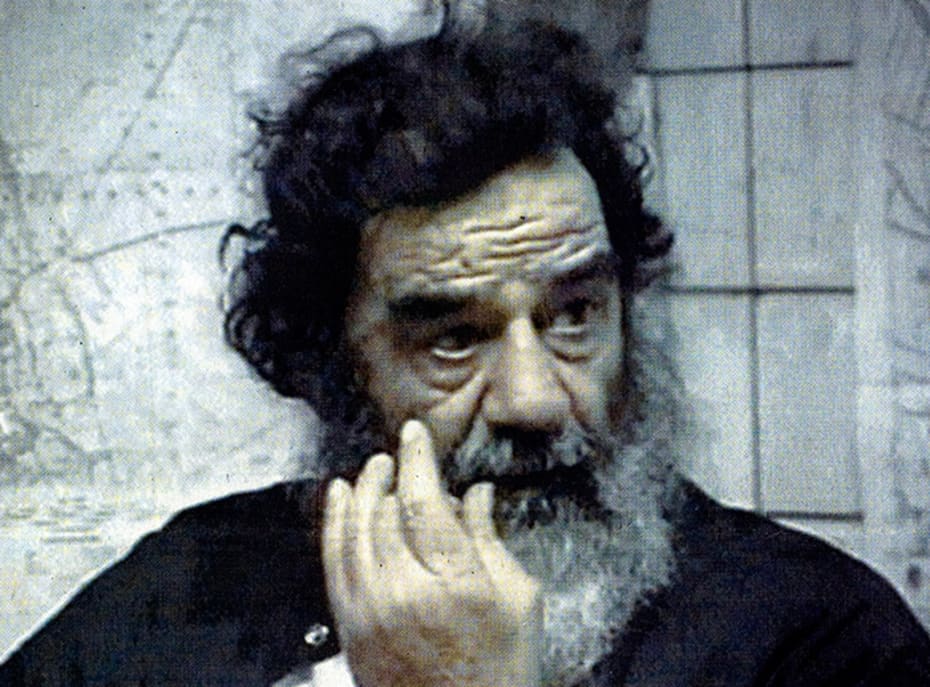 Den irakiske diktator Saddam Hussein efter tilfangetagelsen i 2003