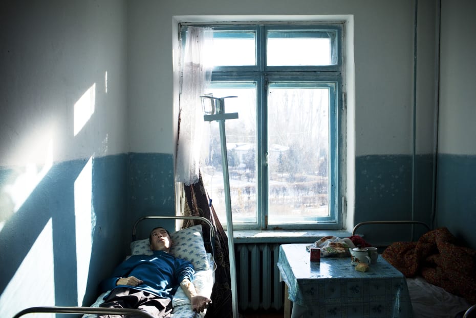 Tuberkulosepatient i Kirgisistan.
