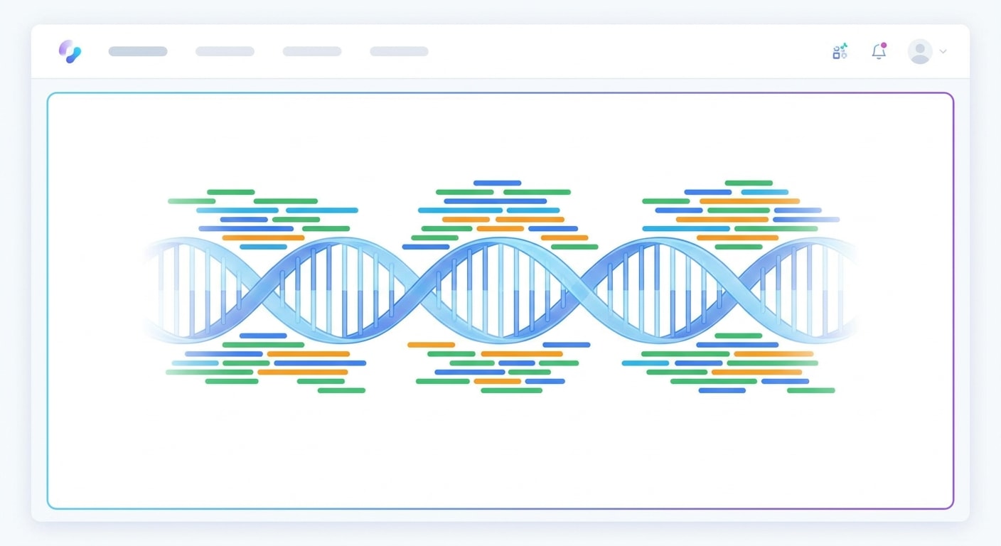 Illustration of 5× whole genome sequencing with multiple reads covering genomic positions.