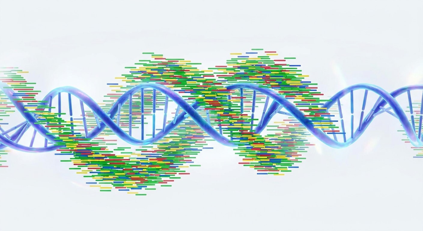 Illustration showing dense sequencing coverage across the genome at 15× WGS depth.