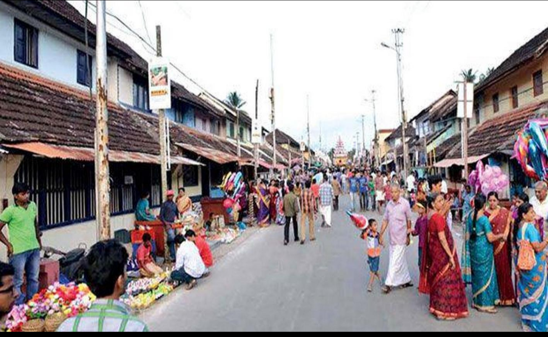 A Palakkad agraharam street on a festival day
