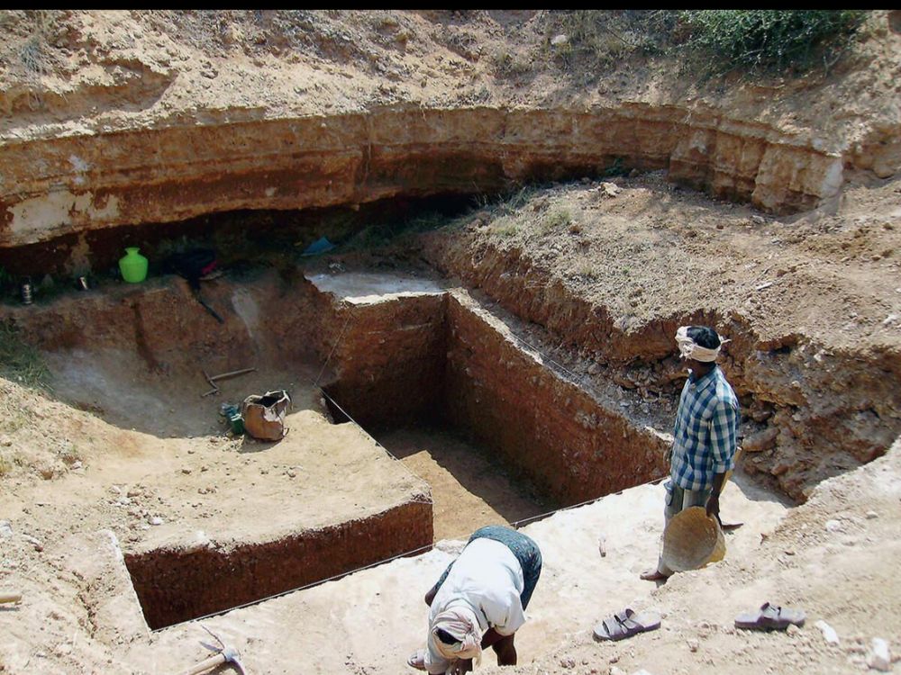 Figure 2. Excavation of a Palaeolithic site in South India. Sites like Jwalapuram preserve stone tools from before and after the Toba eruption [2]. (Indicative image.)