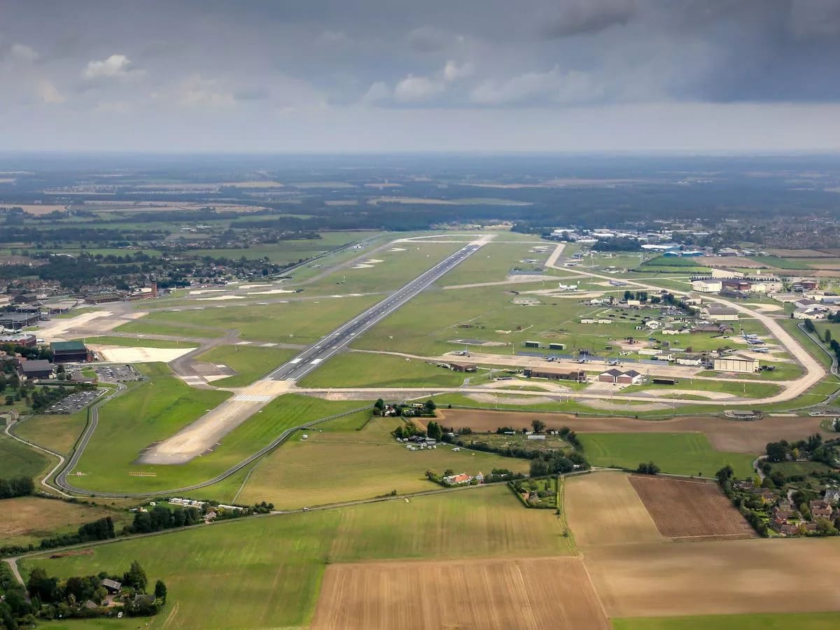 Police chopper was forced to take 'emergency evasive action' after being targeted by UFO over US air base