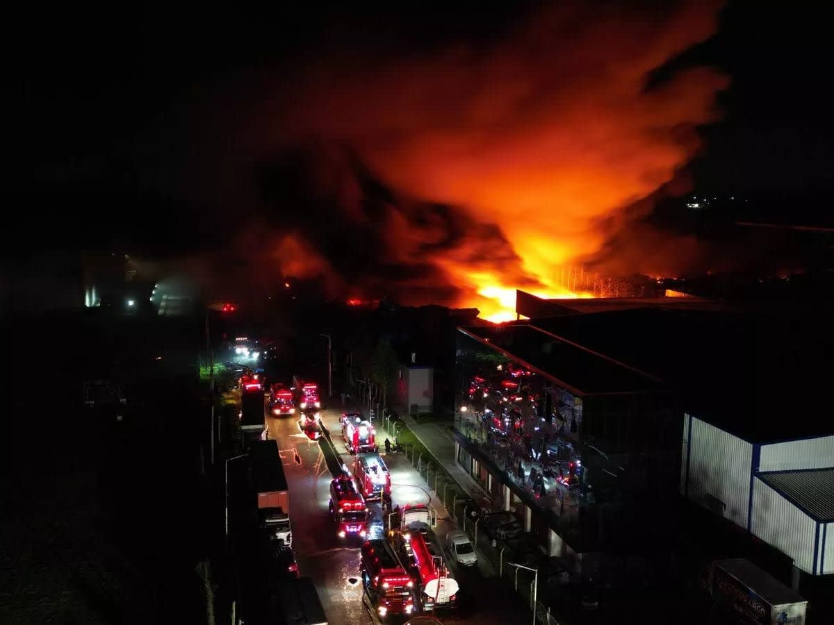 Fireball explosion near airport as 15 rushed to hospital and flights cancelled