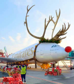 Emirates A380 Gets Rudolph's Red Nose at DXB: Why the 'Sleigh380' is Going Viral.