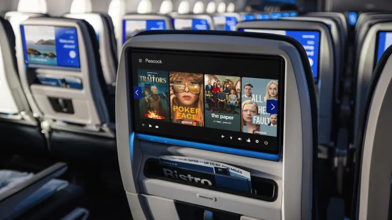 United Airlines Adds Peacock Streaming to In-Flight Entertainment Library