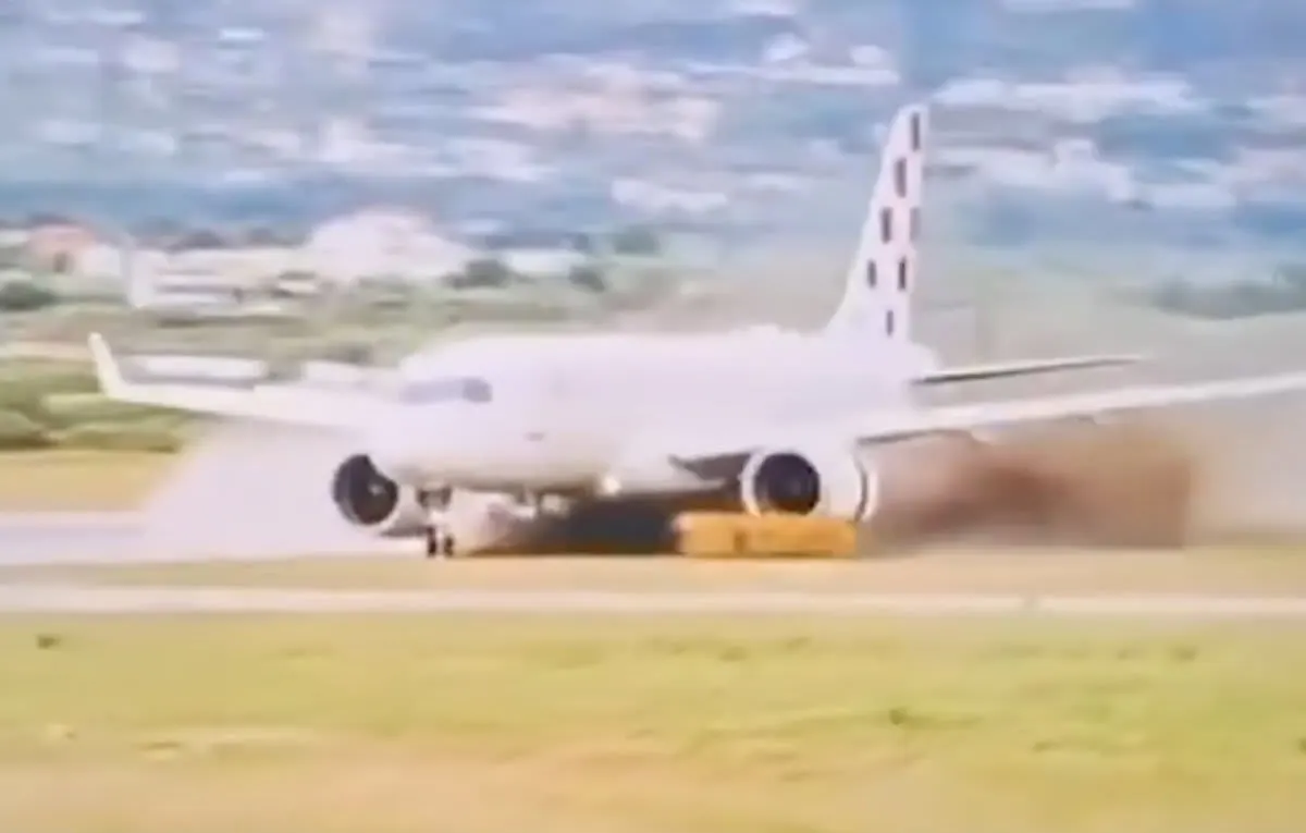 Flight OU412 A220 Veers Off Split Runway at High Speed