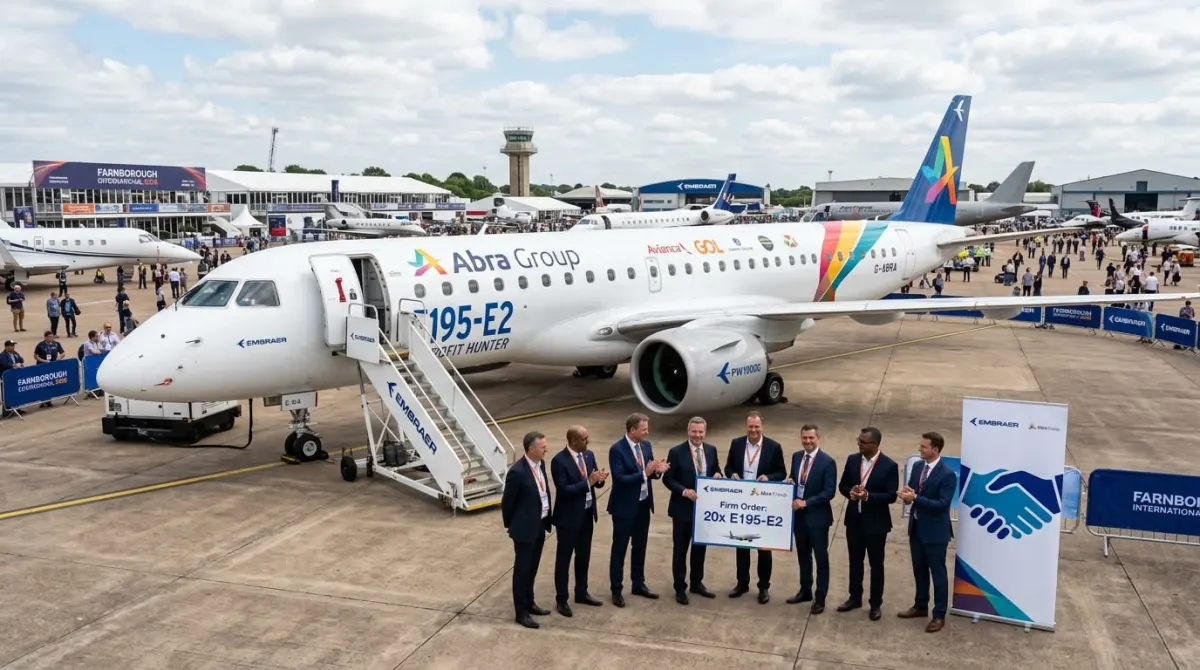 Abra Group Orders 20 Embraer E195-E2s at Farnborough