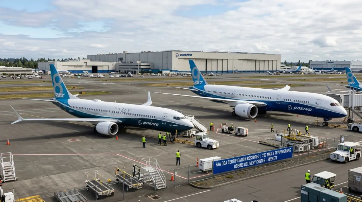 737 MAX and 787 Regain Boeing ODA Certification
