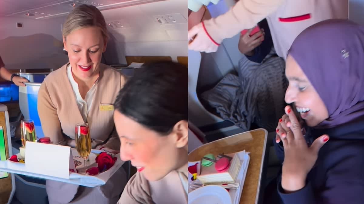 Emirates Cabin Crew Surprises Couple on Airbus A380: See the Viral Anniversary Cake