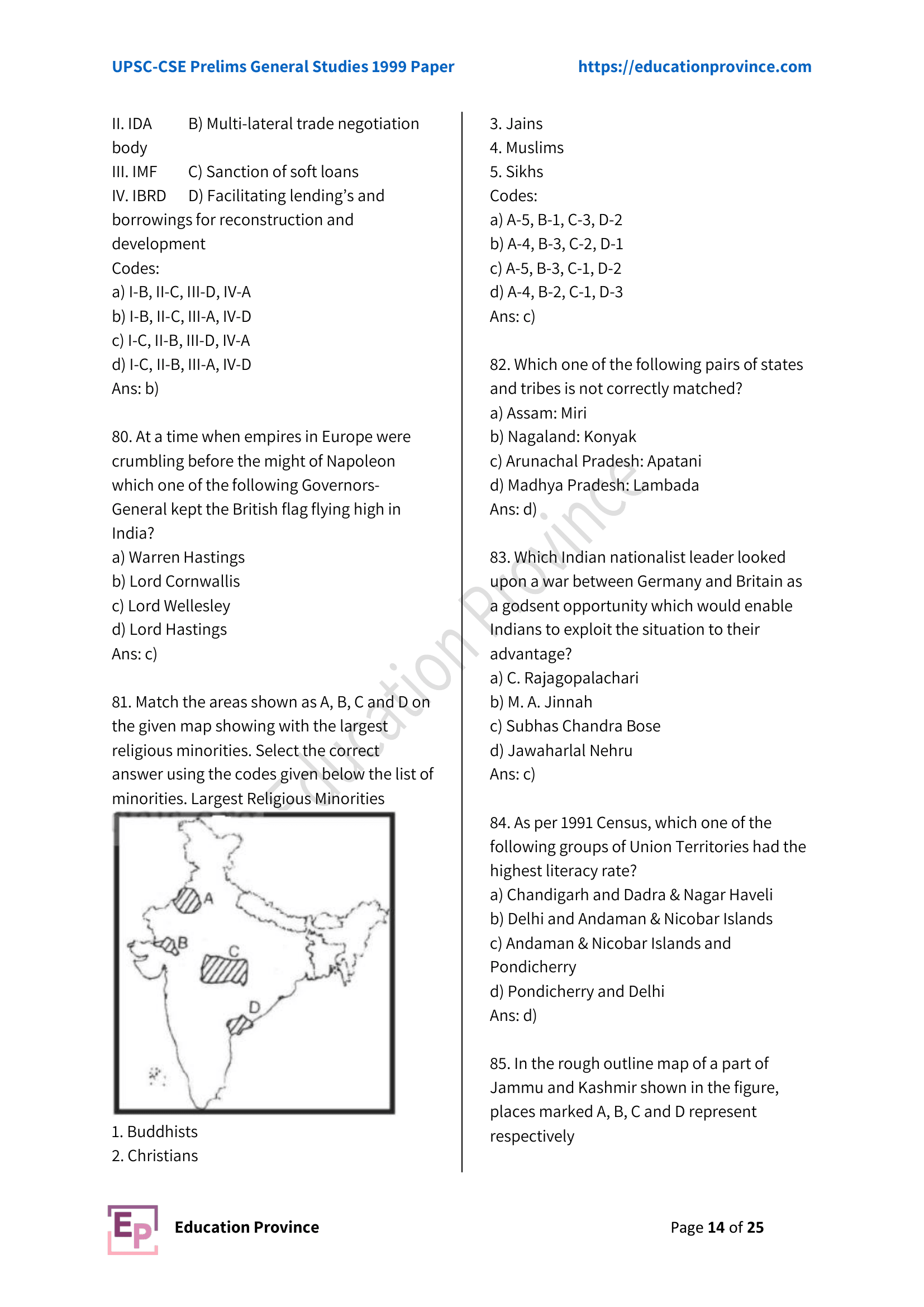 Diagram for Q85 (1999)