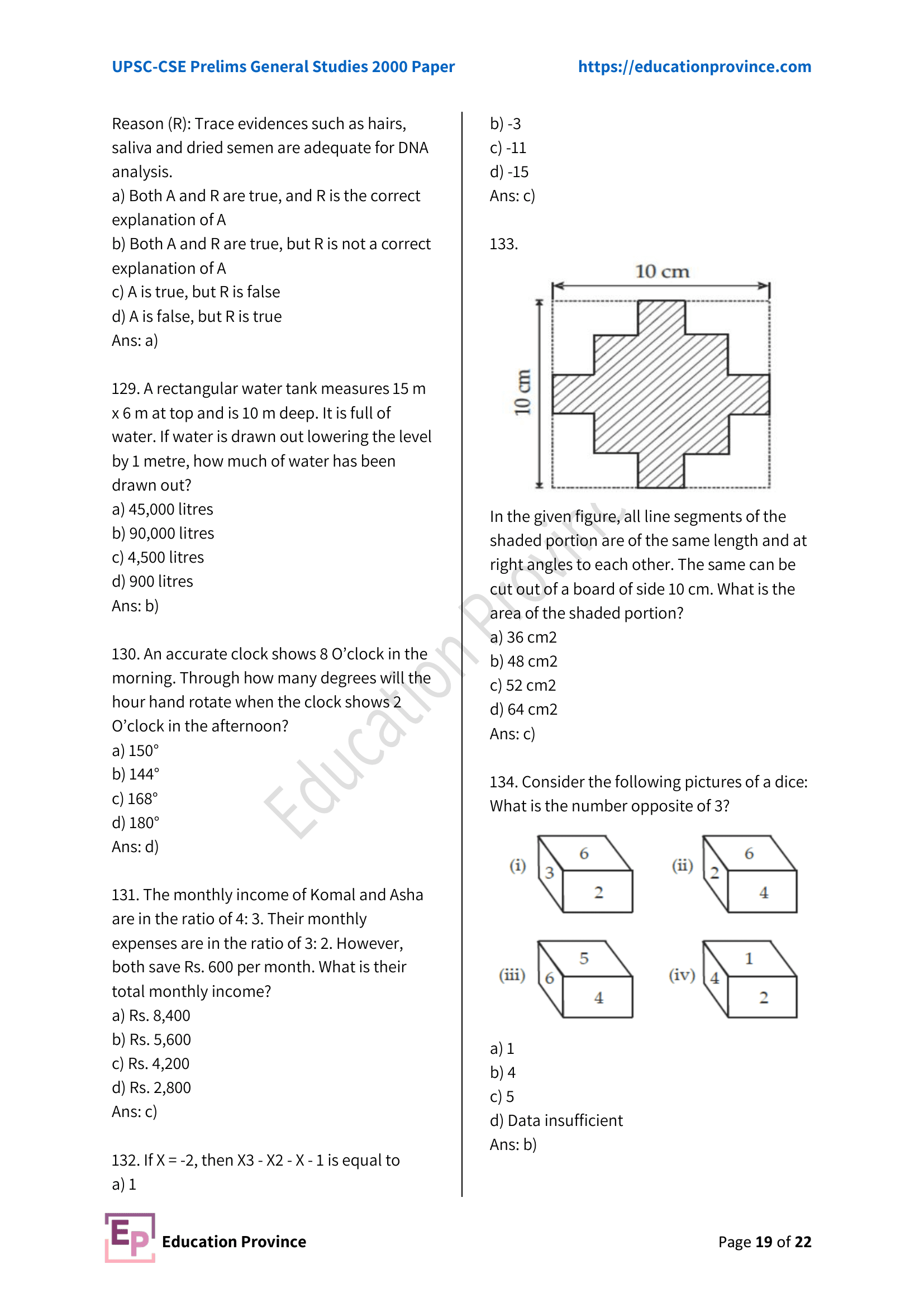 Diagram for Q133 (2000)
