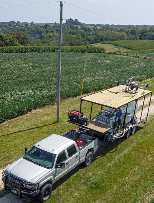 Agricultural drone (UAV) monitoring farmland