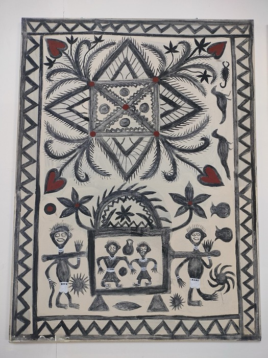 Kohbar — traditional ritual wall painting made in the wedding/nuptial chamber (kohbar ghar), part of the Madhubani/Mithila folk-art tradition