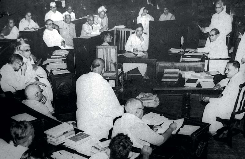Members of the Constituent Assembly of India in session, 1950 — the body that drafted and adopted India's Constitution