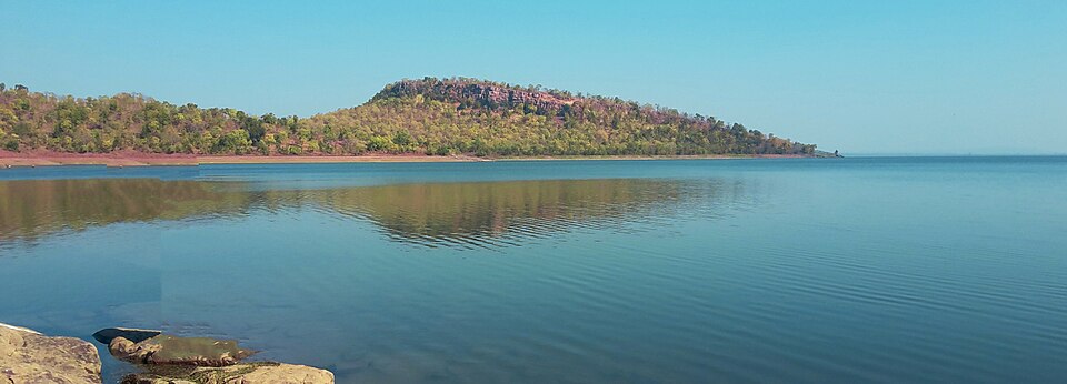 Barna Dam reservoir on the Barna river, Raisen district, Madhya Pradesh