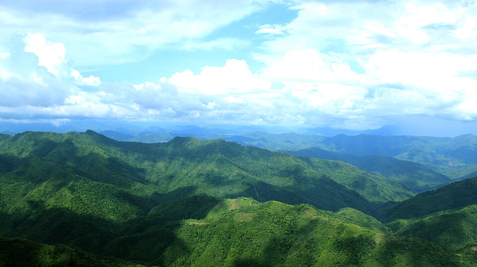 Green hill and mountain landscape of the Lushai Hills, Mizoram — the state also known as the 'Molasse Basin'