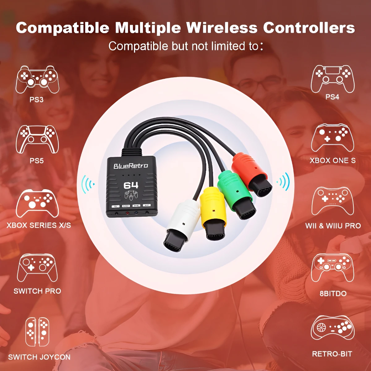 Adaptador Blueretro 4 Mandos Bluetooth Nintendo64 Servitae - Image 5