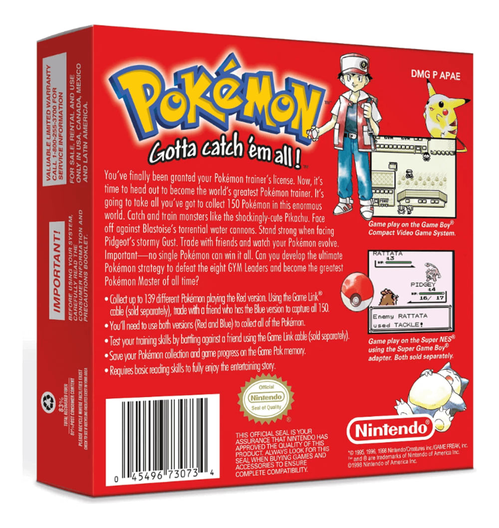 Pokémon Red Versión Game Boy Nuevo En Caja Con Acrílico - Image 2