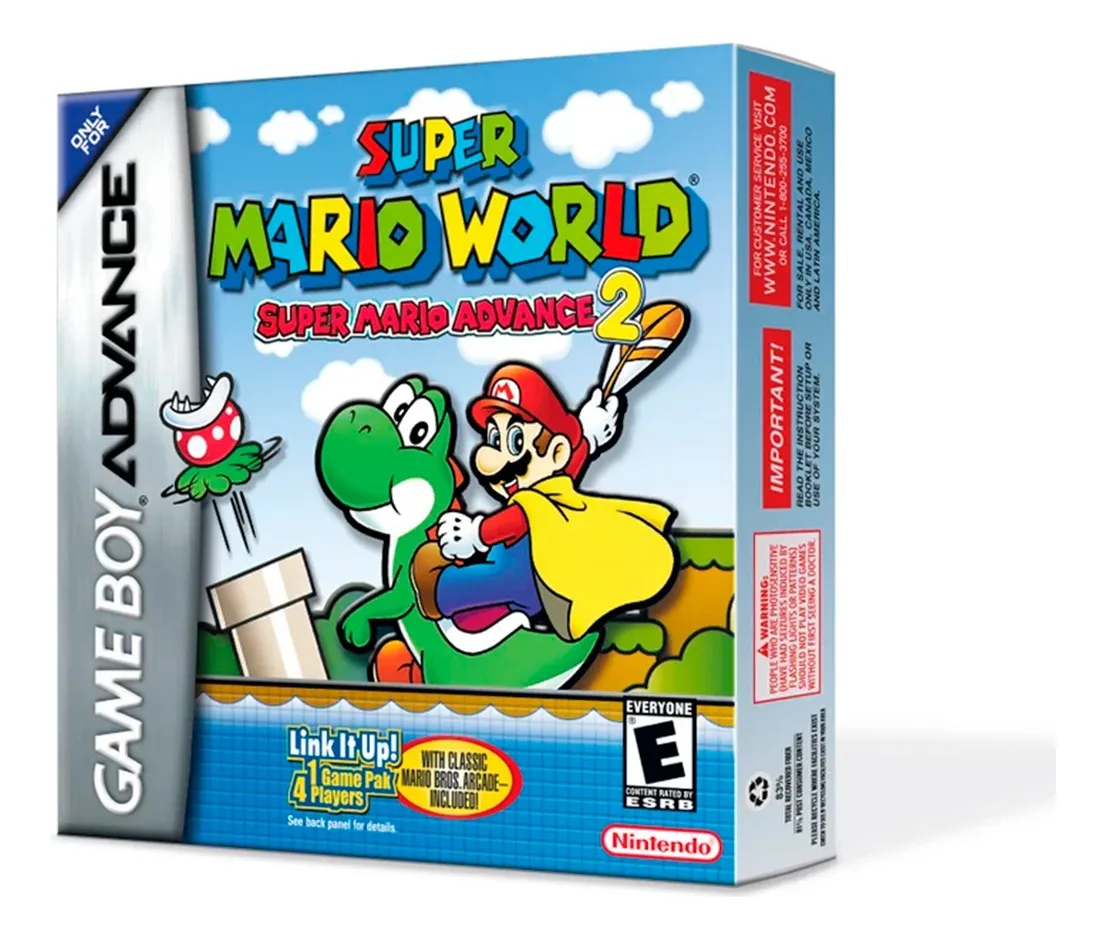 Cartucho de Super Mario Advance 2 Super Mario World para Game Boy Advance, edición portátil del clásico plataformero de Nintendo