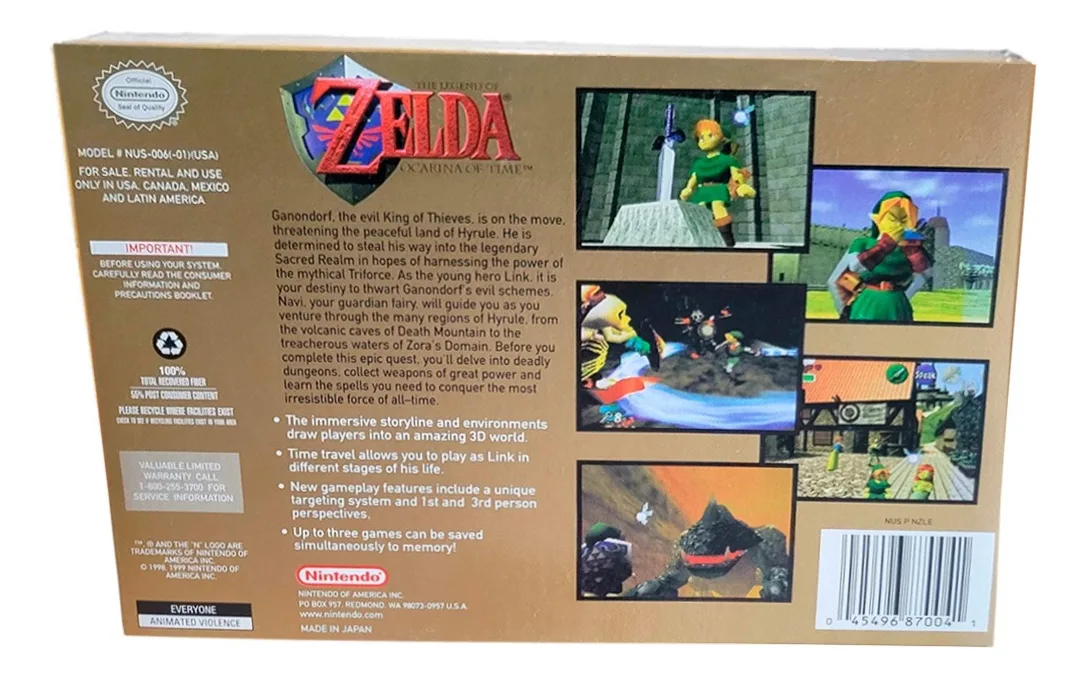 Protector Juegos Retro Caja De Plástico Laminado Zelda Oot - Image 8