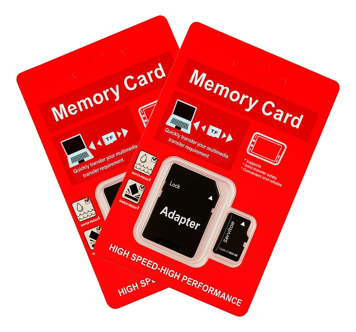 Pack 2 memorias micro SD TF 1TB Servitae con adaptador para celular, cámara, drone, tablet, amplía almacenamiento hasta 1 tera